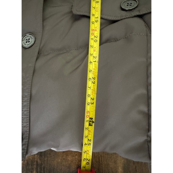 Lands' End Womens Puffer Vest Faux Fur Collar Brown Button Front Size L 14-16 - Picture 9 of 9